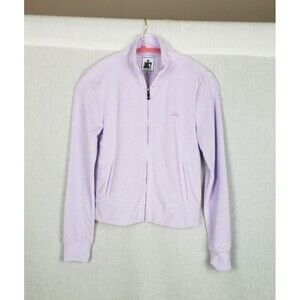 Juicy Couture Purple Lilac Terry Cloth Full Zip Athletic Track Jacket XS Y2K